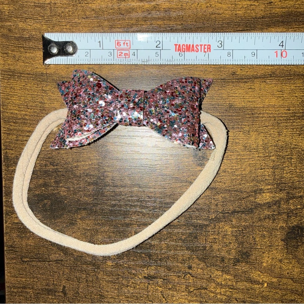 Sparkling Pink Bow Headband for Kids